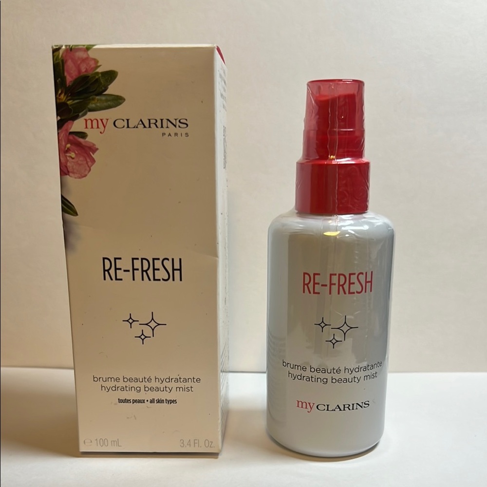 Clarins Re-Fresh Hydrating Beauty Mist - Red and White